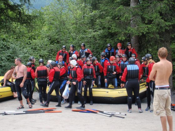 The entire rafting group